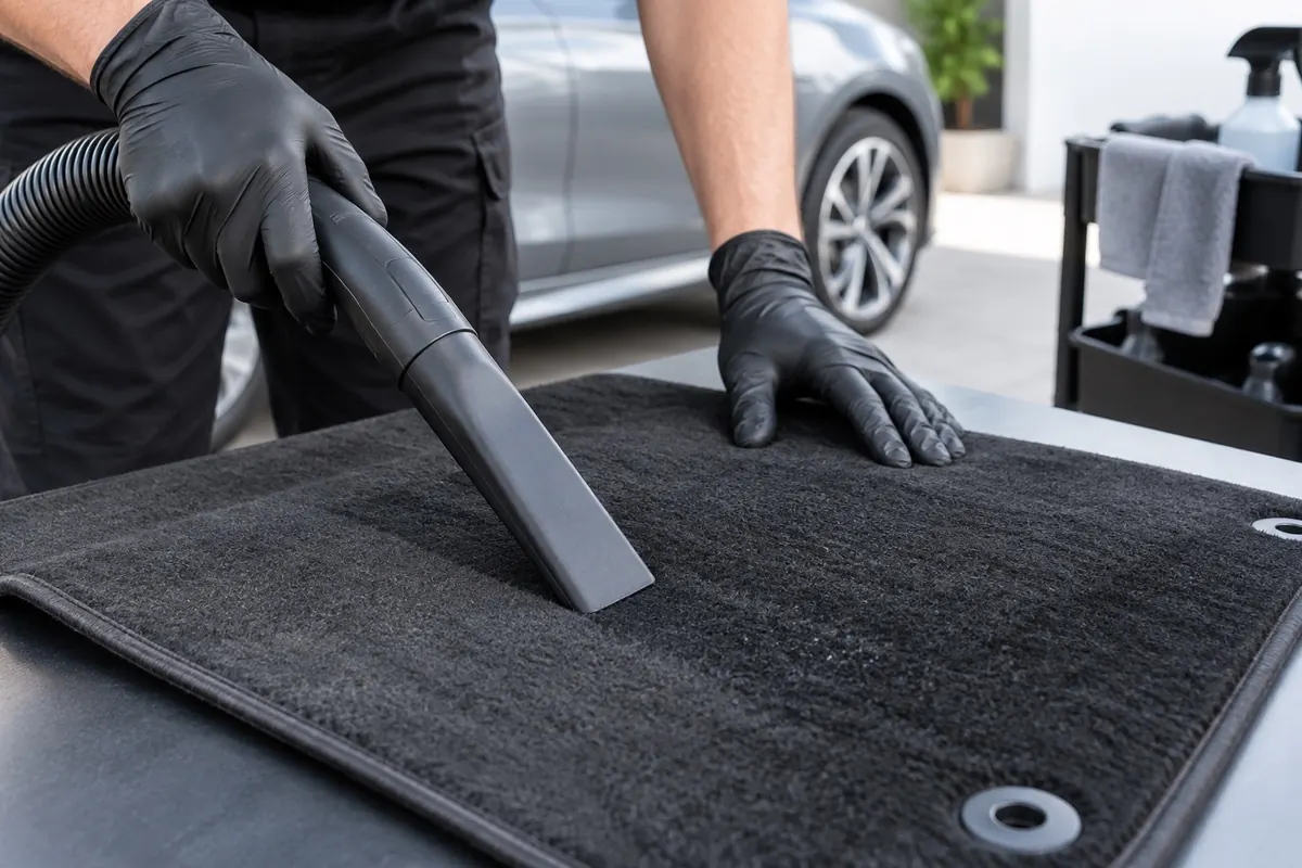 Aspiration du tapis automobile Aspiration du tapis automobile — illustration